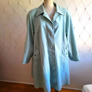 Hello Spring! Vintage Lindon Fog Trench / Mint Green / Size 14 Reg